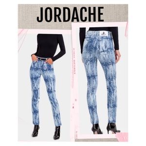 NEW Jordache Jeans Vintage Style Tide-Dye Denim Jacquard High Rise Jeans Size 24
